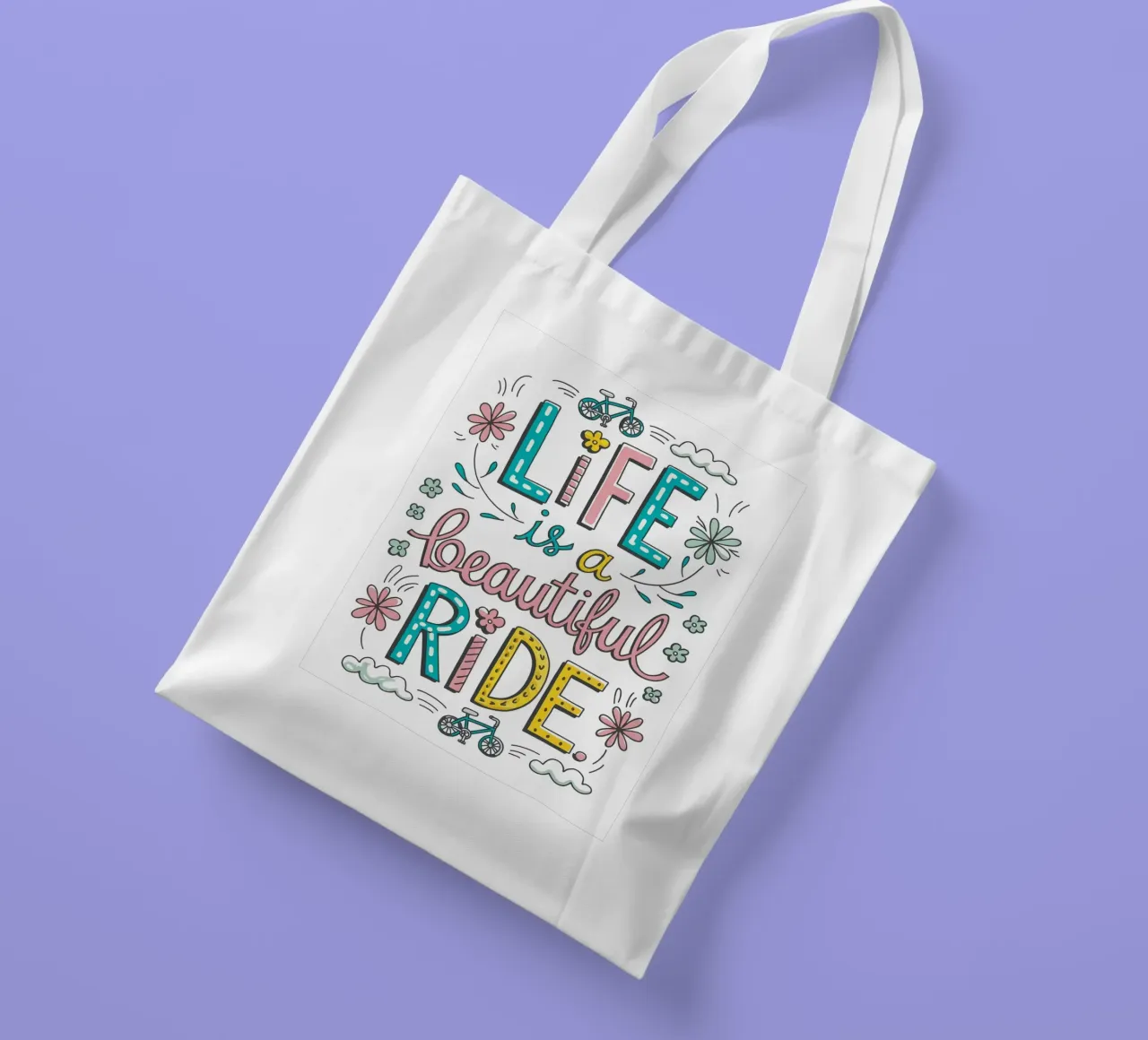 La vita è una bellissima corsa. borsa in juta da logic