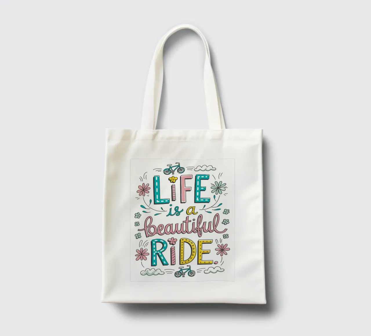 La vita è una bellissima corsa. borsa in juta da logic