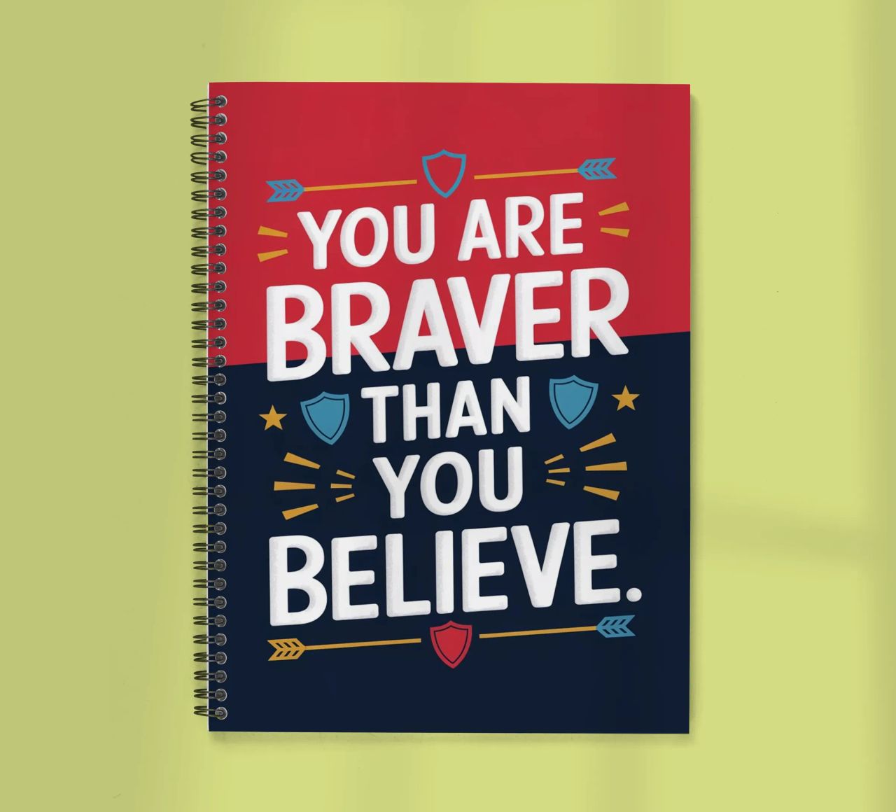 Vous êtes plus courageux que vous ne le croyez. carnet à spirale de logic