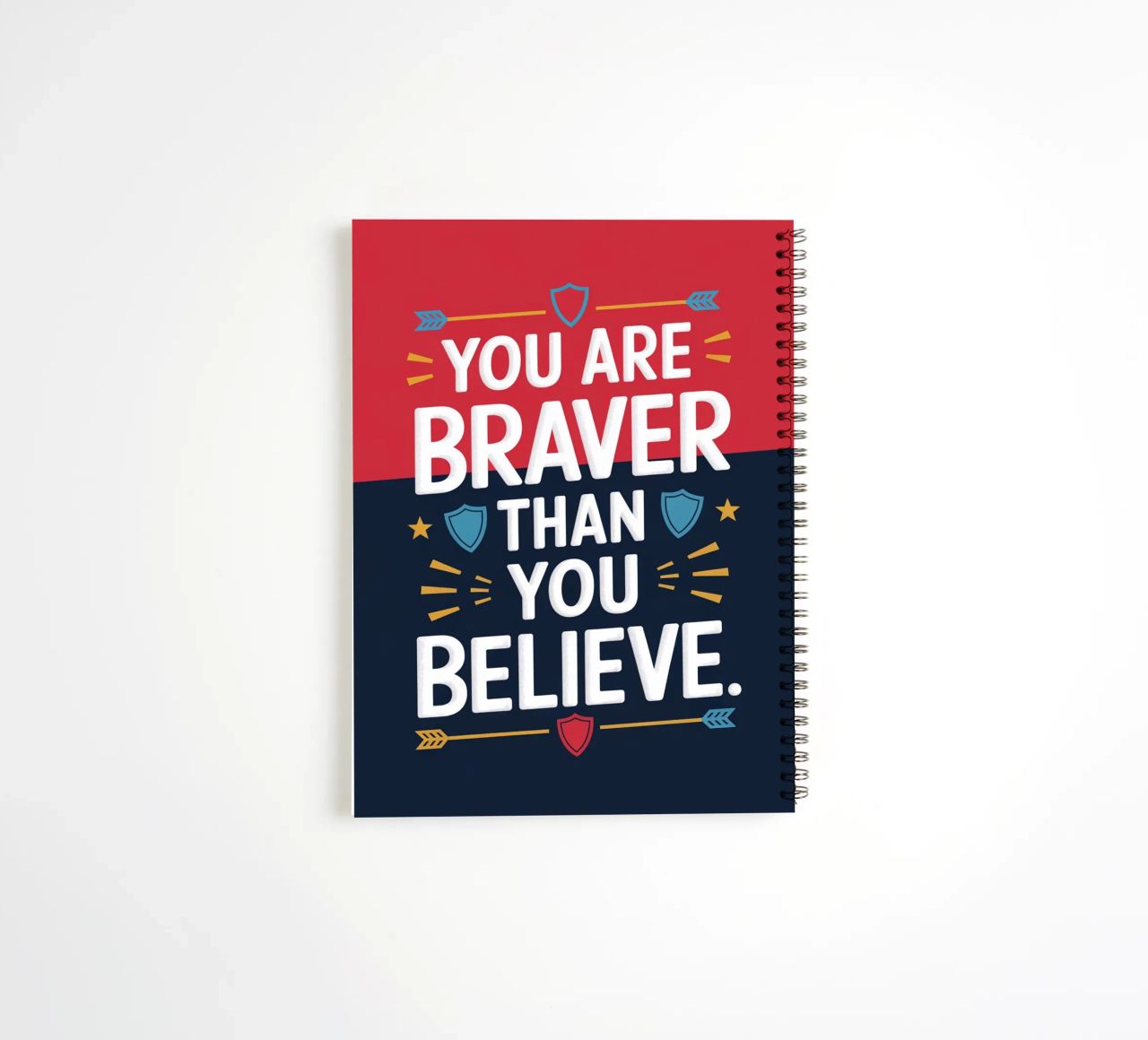 Vous êtes plus courageux que vous ne le croyez. carnet à spirale de logic