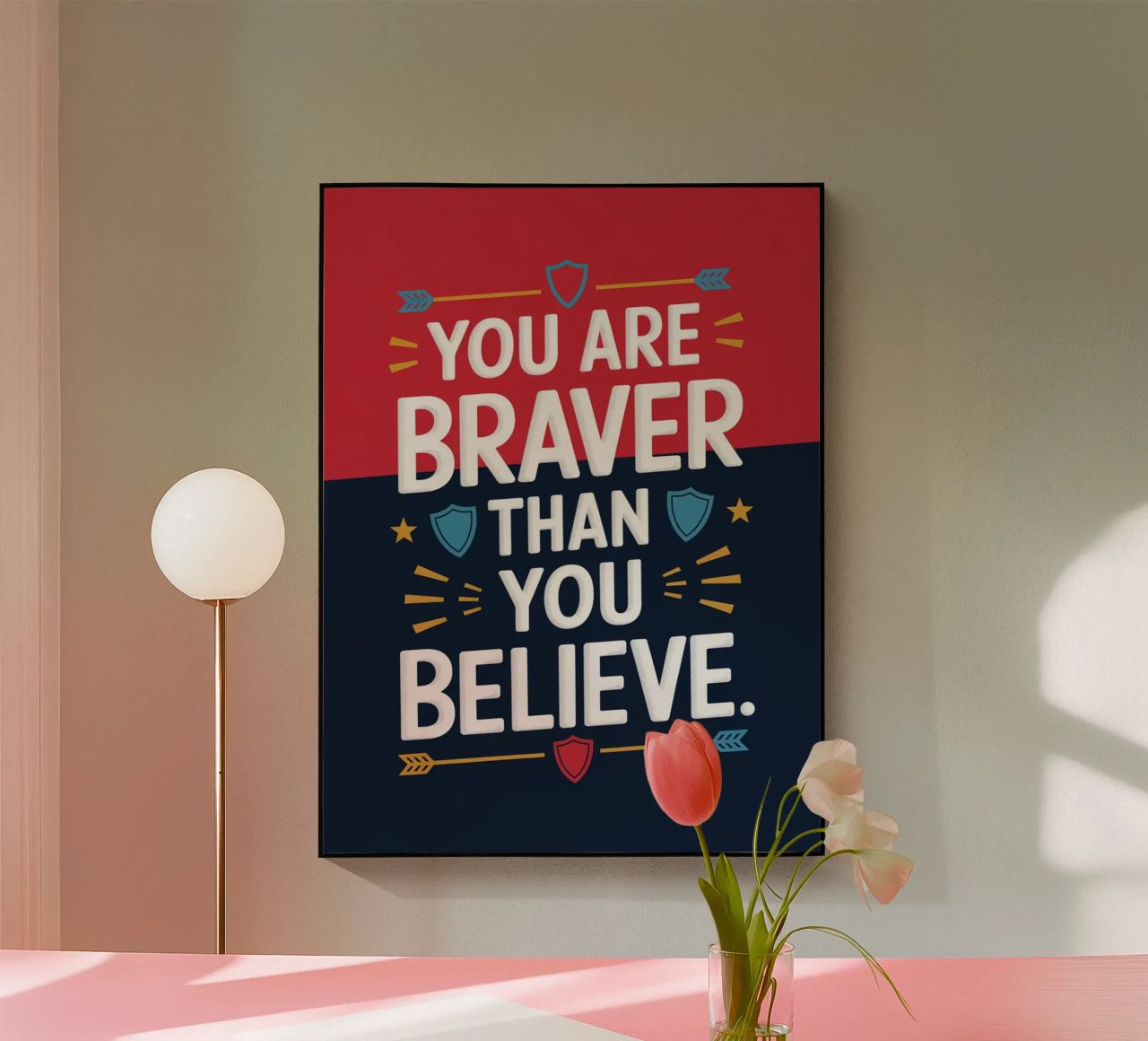 Vous êtes plus courageux que vous ne le croyez. plexiglas de logic