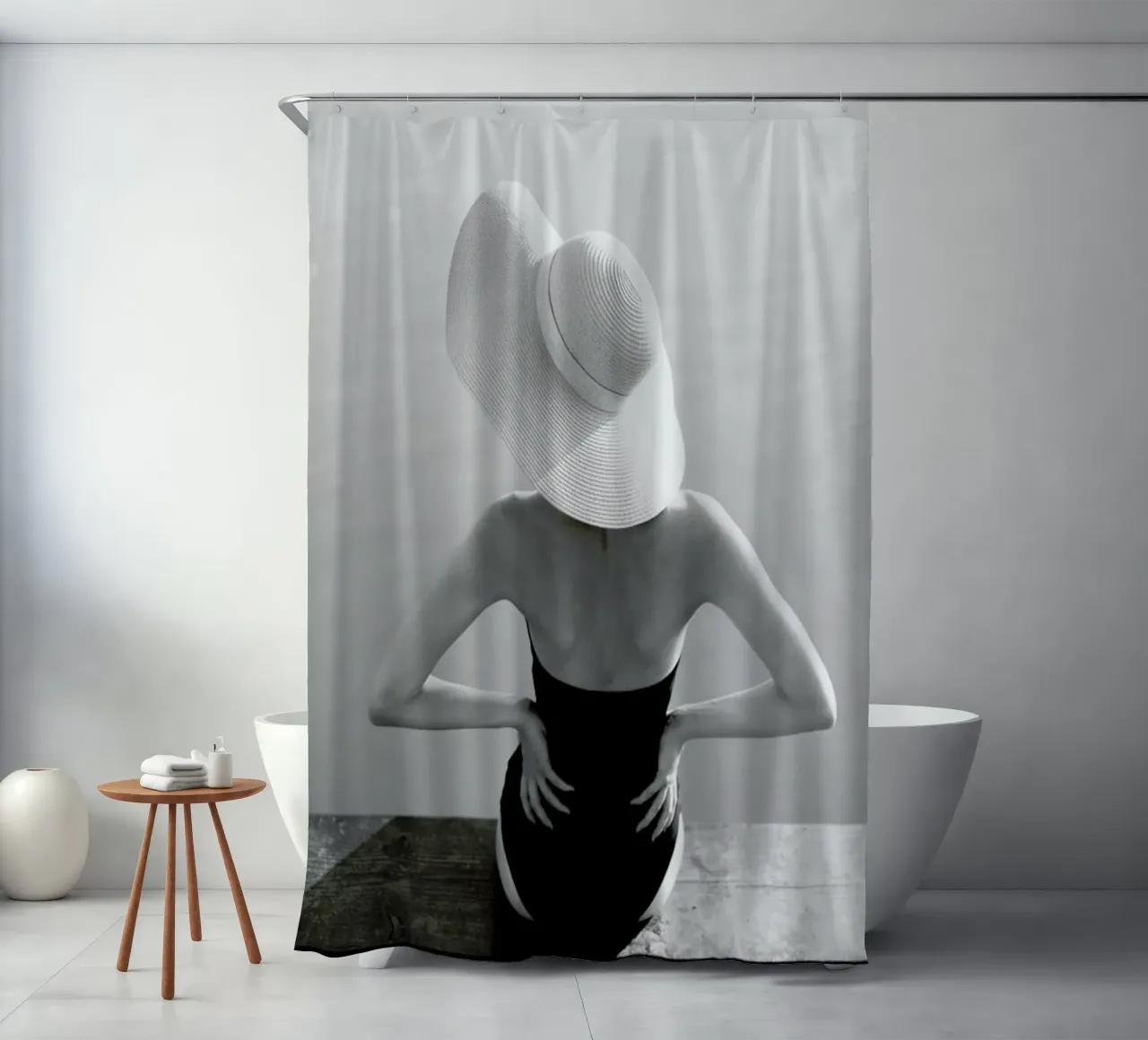 Beach Girl shower curtain by Jovana Rikalo