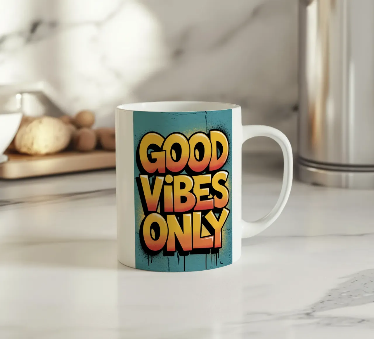 SOLO BUONE VIBRAZIONI tazza in ceramica da logic