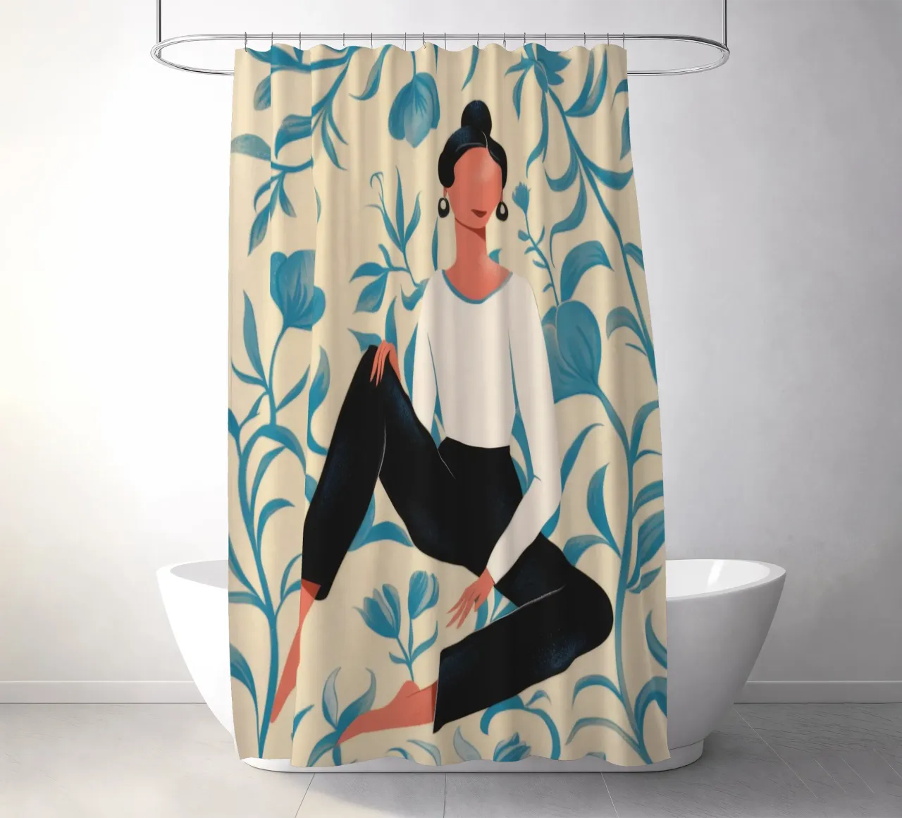 Serenità floreale tenda da doccia da Artie Shifa