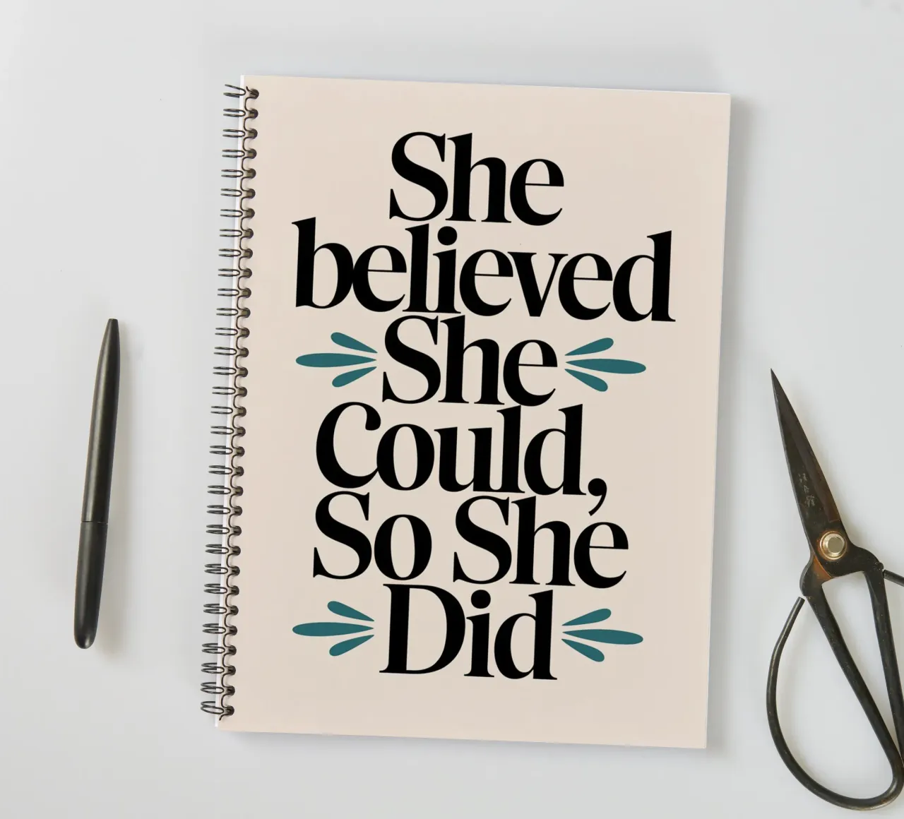 She Believed She Could, So She Did spiral notebook by logic