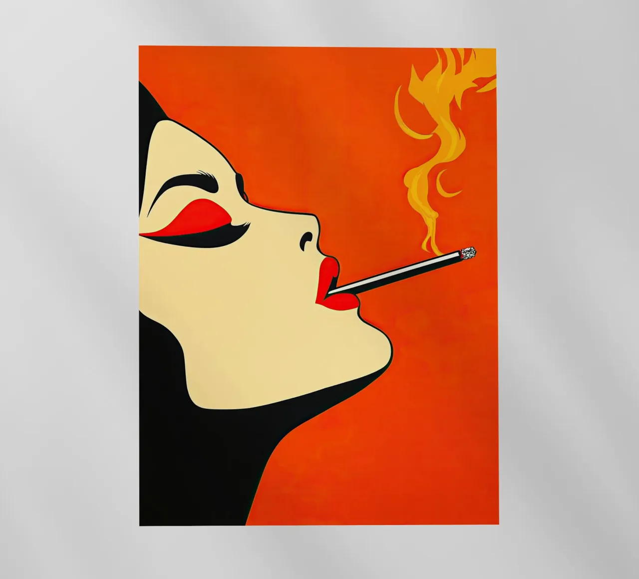 Ritratto di fumatrice accesa | Autonomia femminile in rosso pellicola backlit da Autofocus