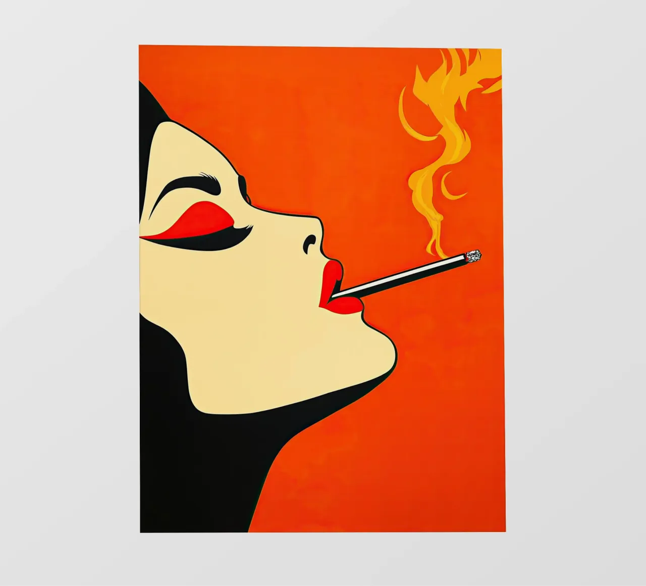 Ritratto di fumatrice accesa | Autonomia femminile in rosso pellicola backlit da Autofocus