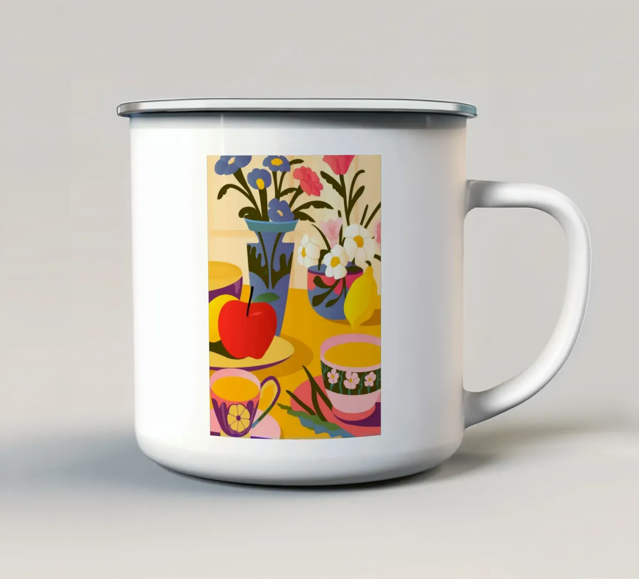Symphonie de natures mortes mug en émail de Artie Shifa