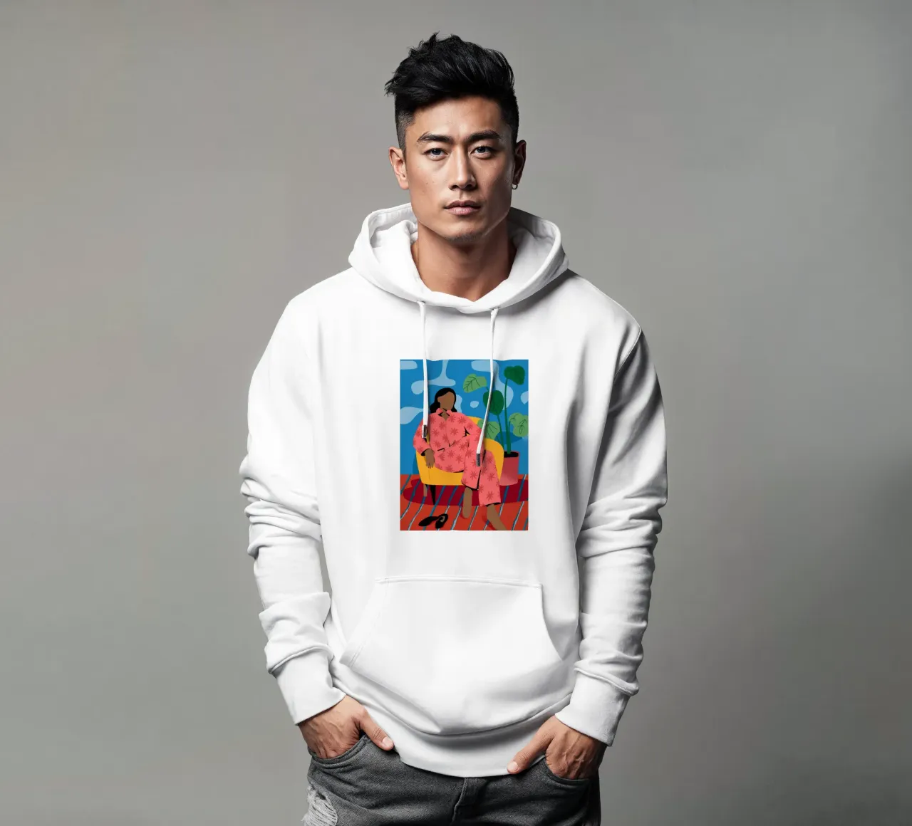 Confort en color sudadera con capucha de Artie Shifa