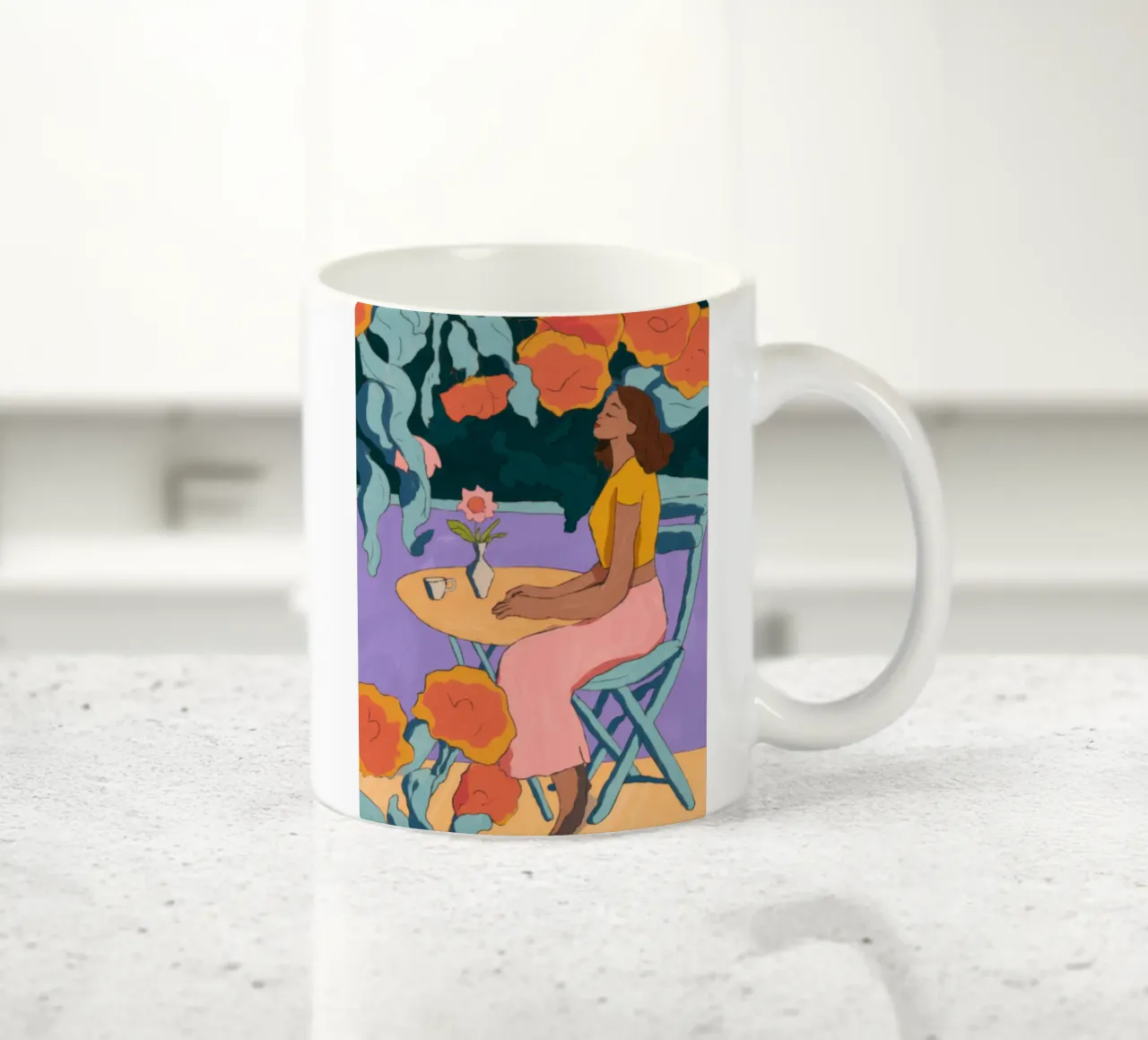 Blumiger Moment Keramik Tasse von Artie Shifa