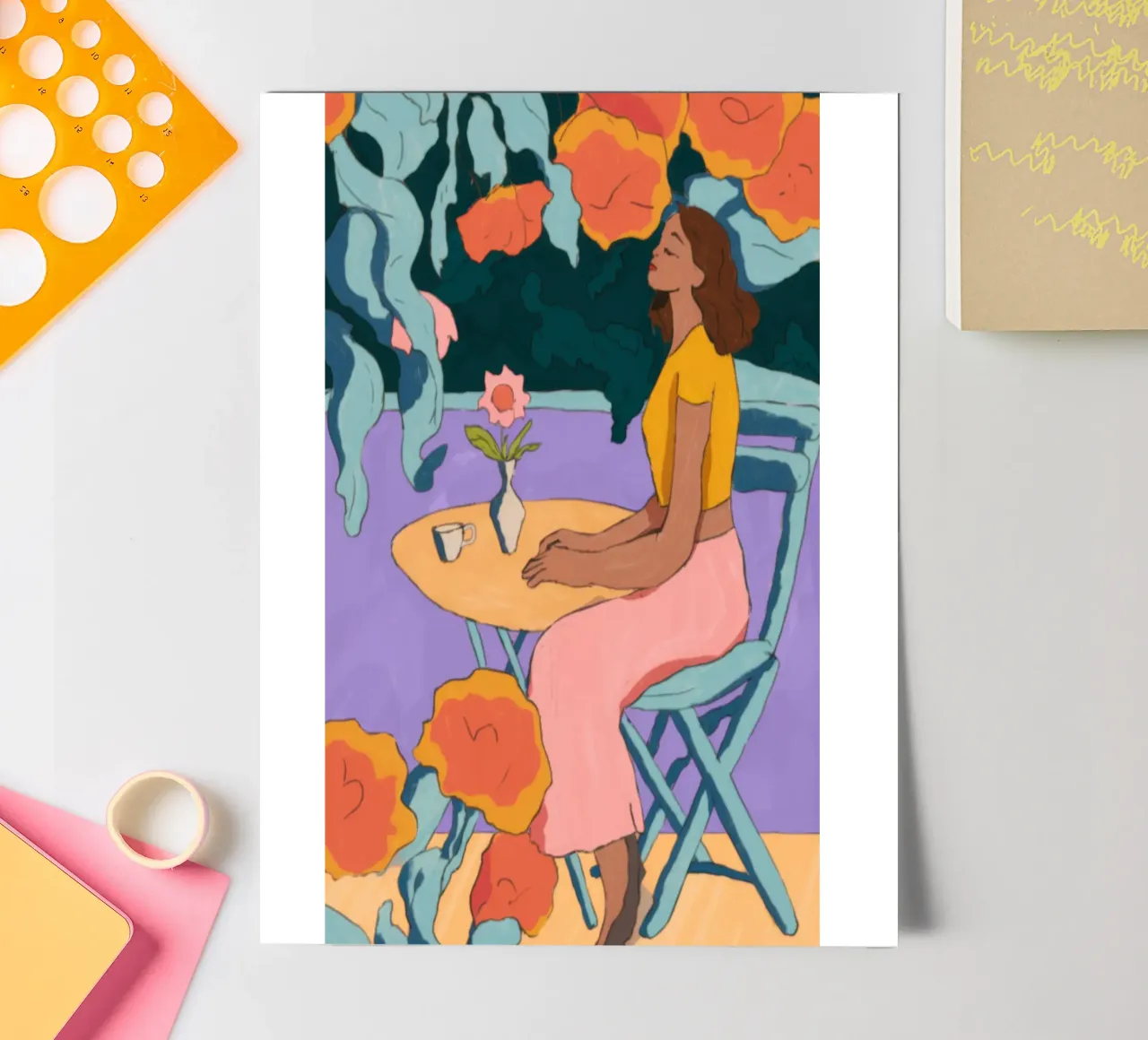 Blumiger Moment Stickerbogen von Artie Shifa