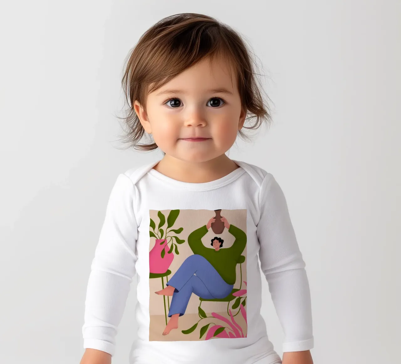 Serene Balance long-sleeve baby romper by Artie Shifa
