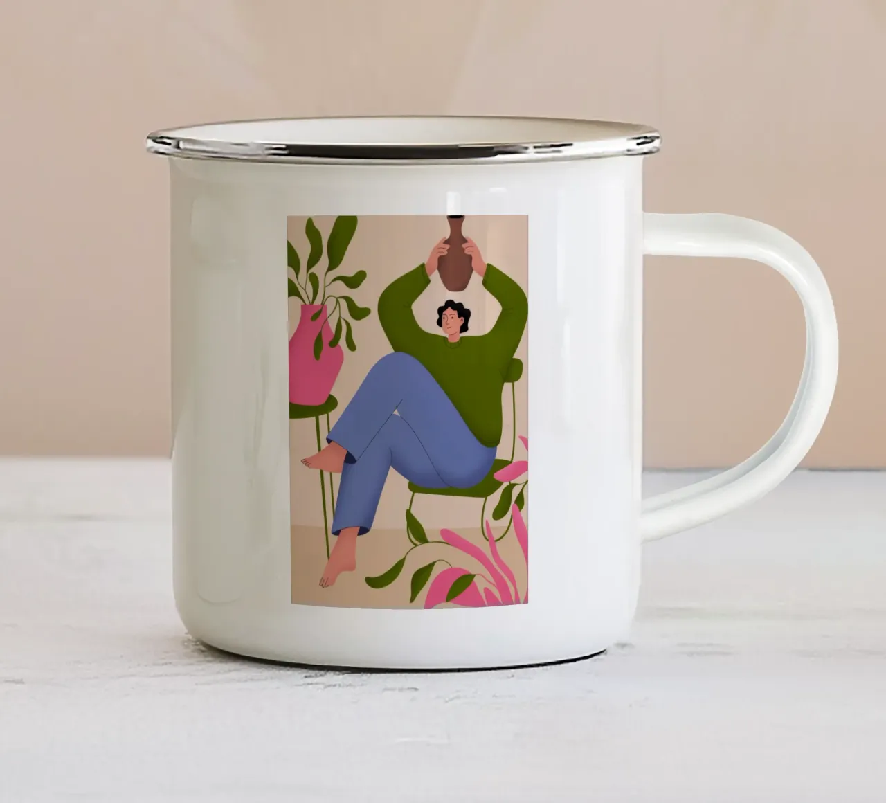 Equilibrio sereno tazza in smalto da Artie Shifa