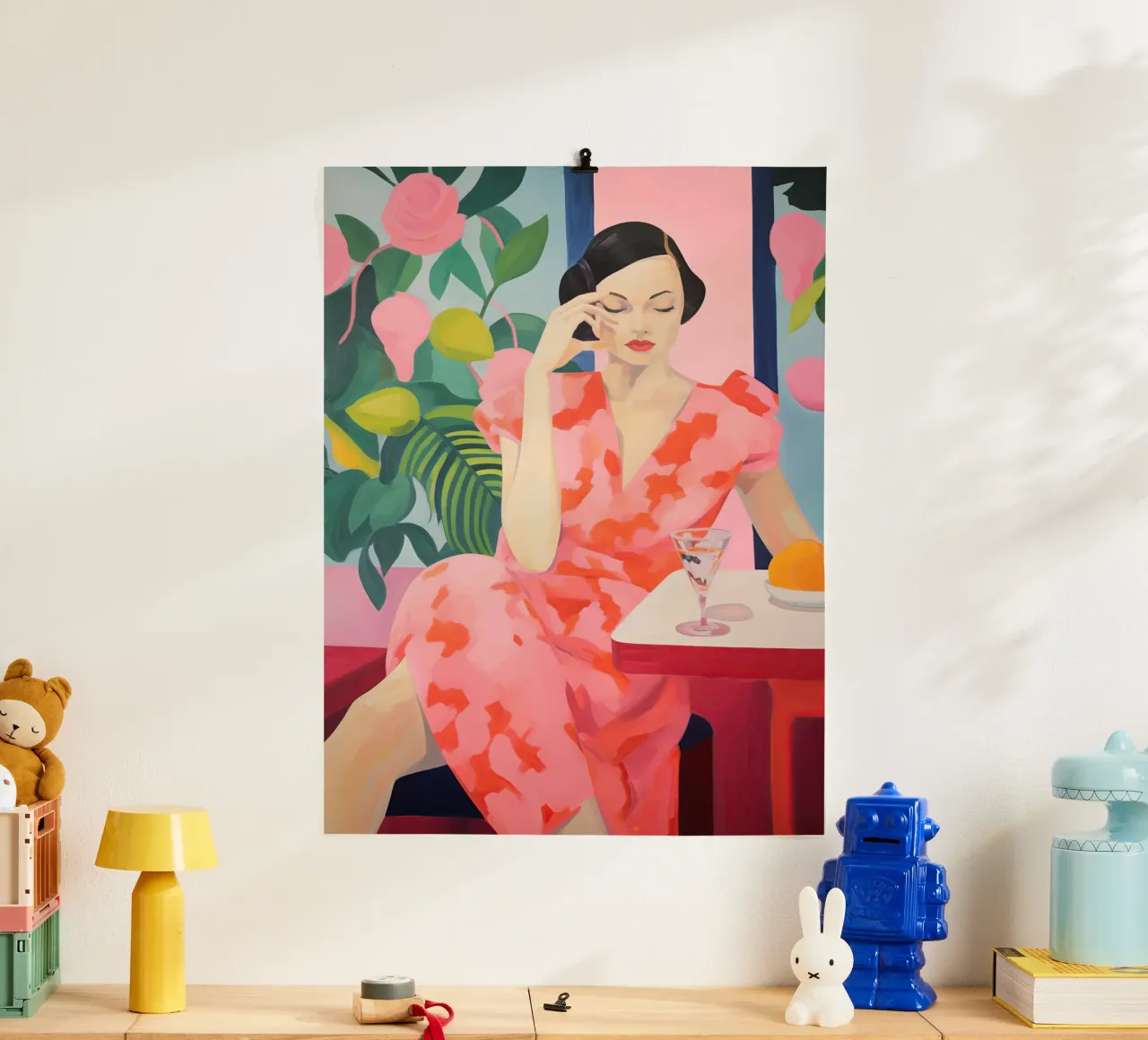 Donna con champagne rosa ispirata a Matisse carta hahnemühle da Autofocus