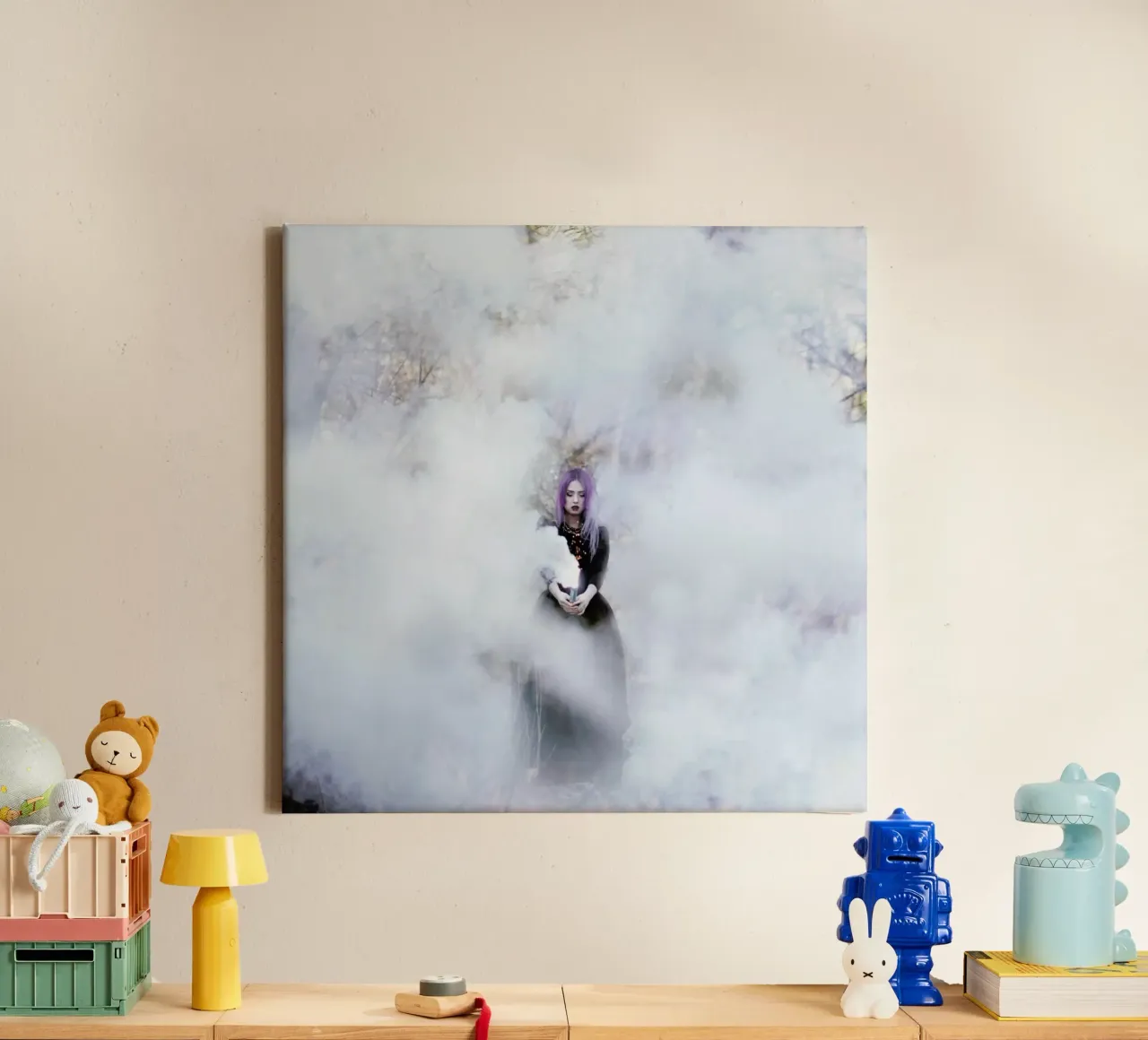 Girl In Smoke canvas met Baklijst van Jovana Rikalo