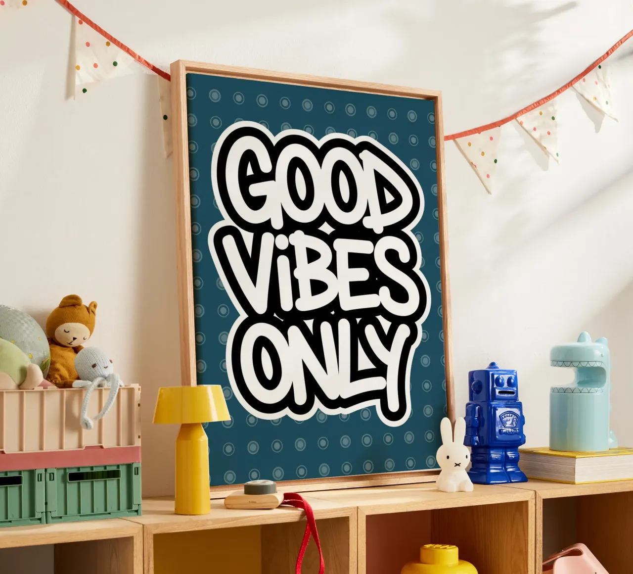 SOLO BUONE VIBRAZIONI tela da logic