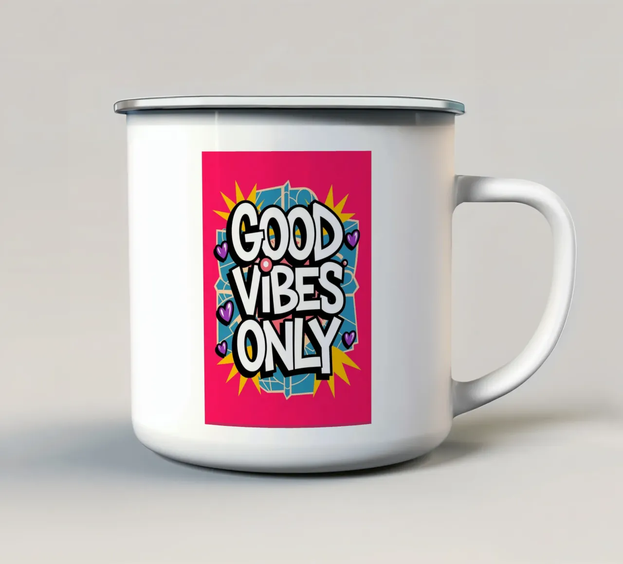 GOOD VIBES ONLY enamel mug by logic