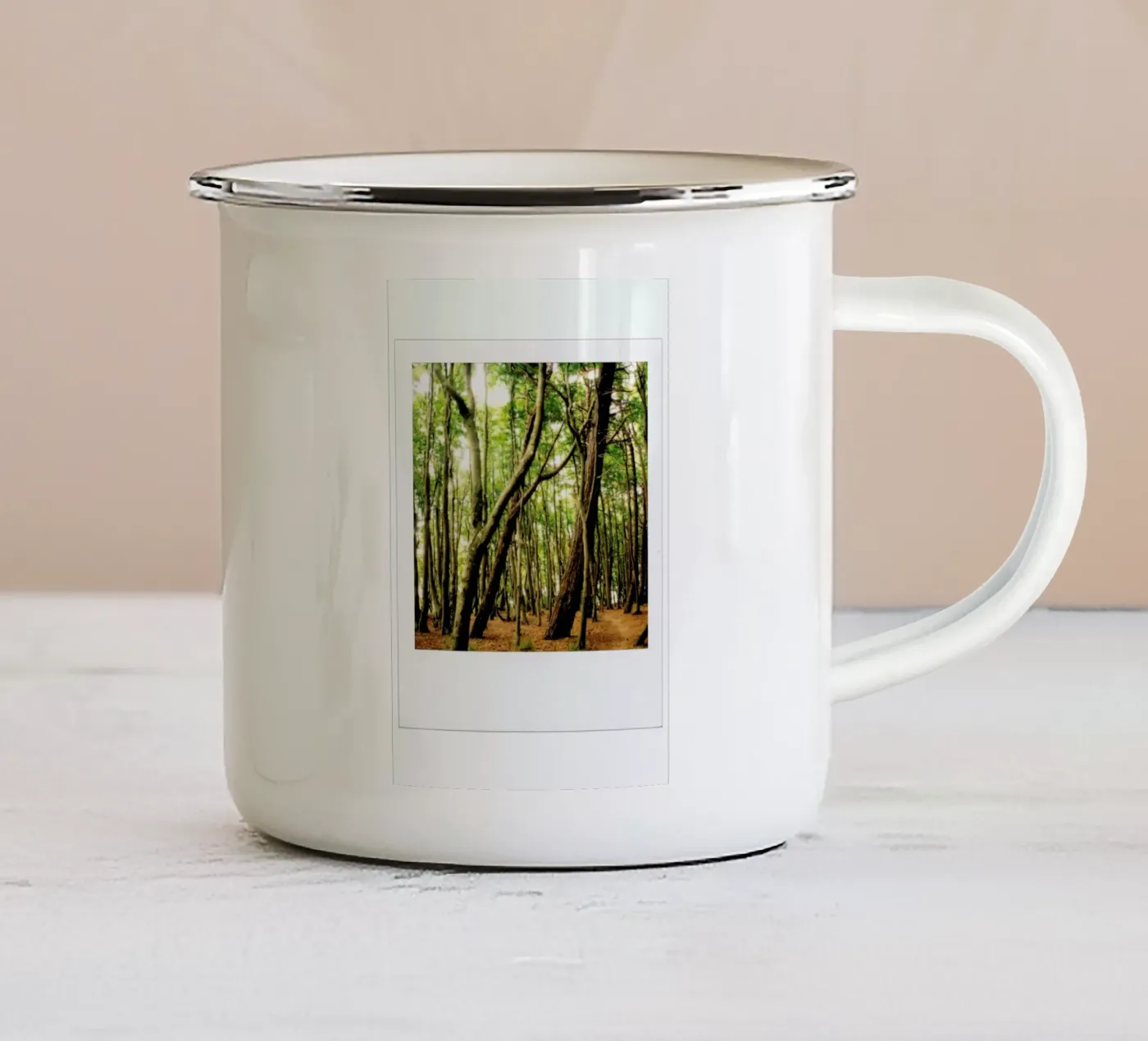 Forest enamel mug by Lou Garoup
