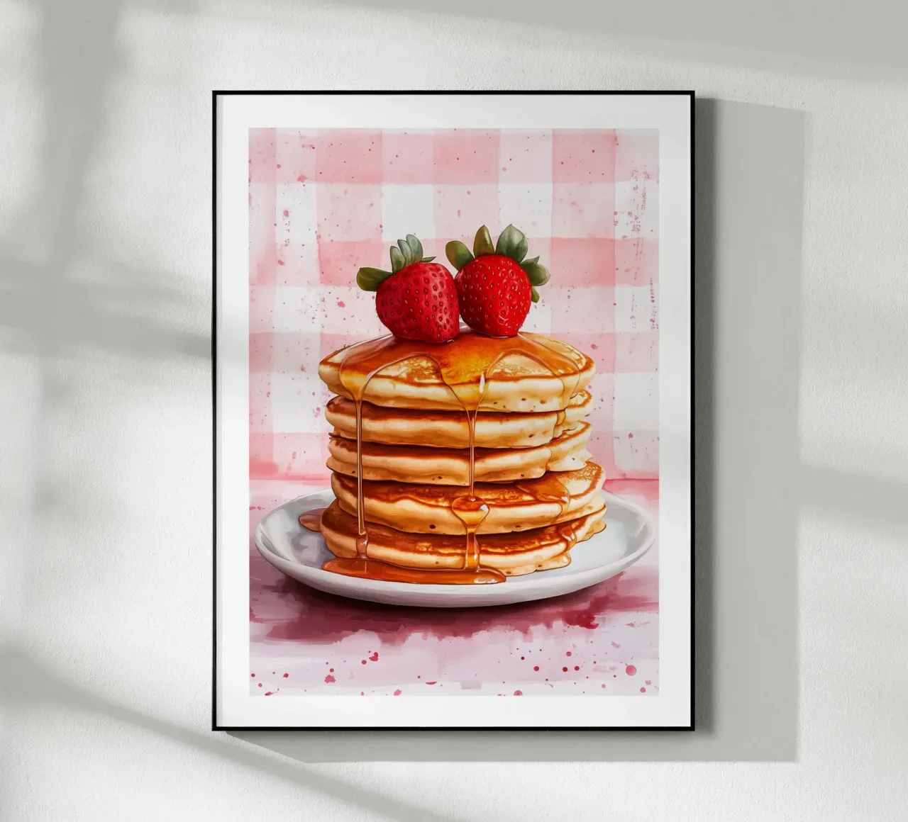 Tortitas con sirope y fresas frescas metacrilato de Spice & Style