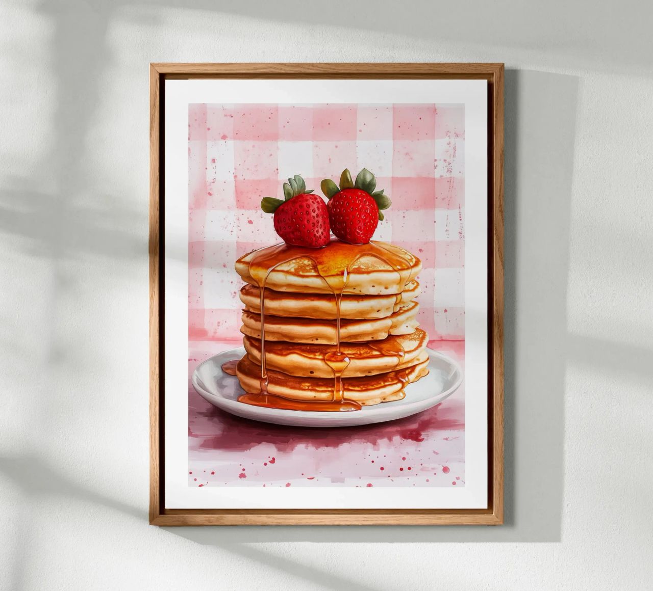 Pancake con sciroppo e fragole fresche alluminio dibond da Spice & Style