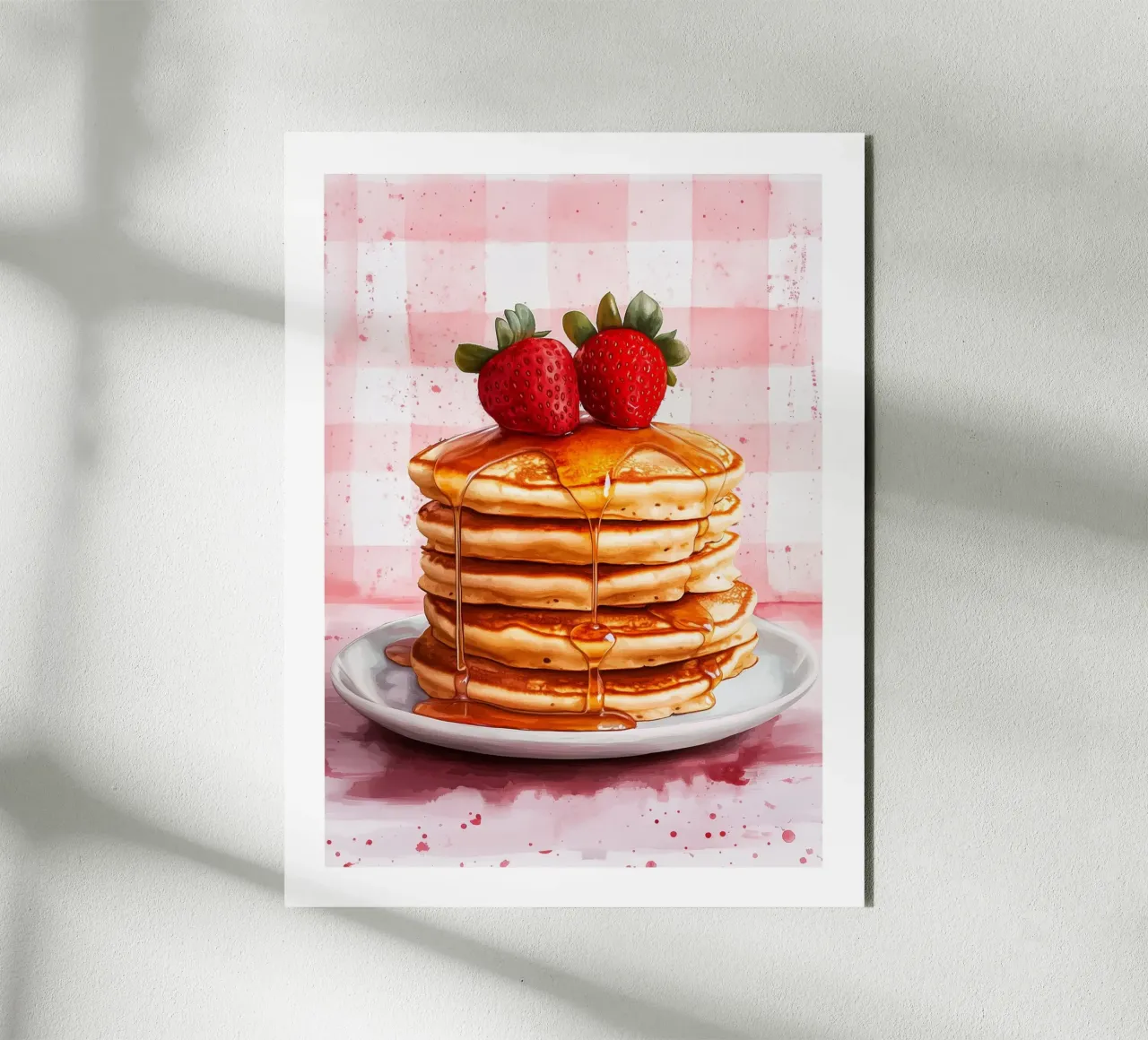 Pancake con sciroppo e fragole fresche alluminio dibond da Spice & Style