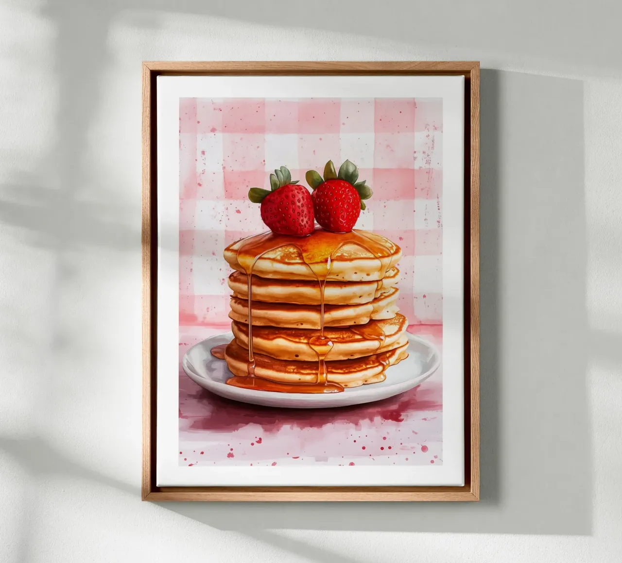 Tortitas con sirope y fresas frescas lienzo de Spice & Style