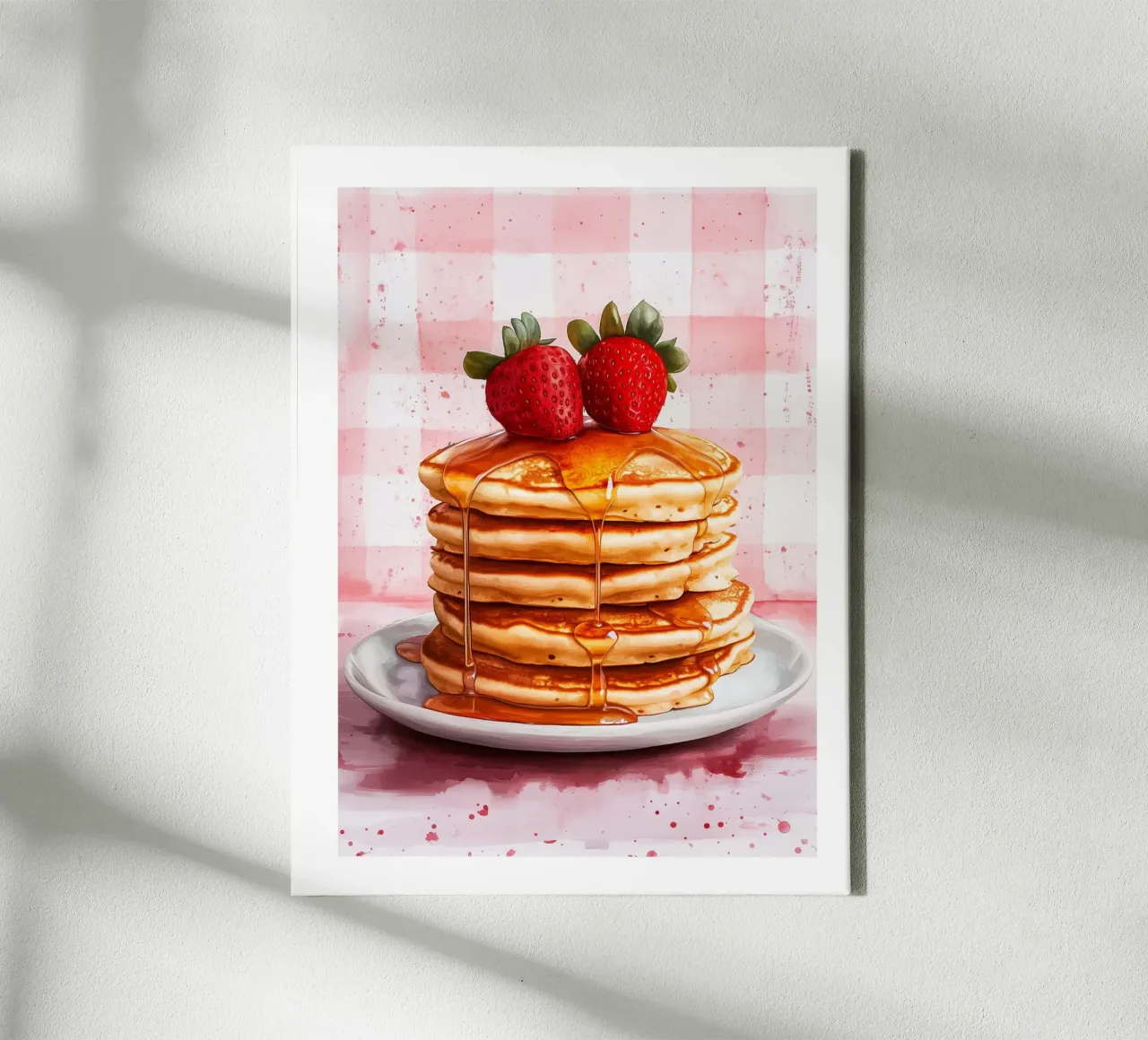 Tortitas con sirope y fresas frescas lienzo de Spice & Style