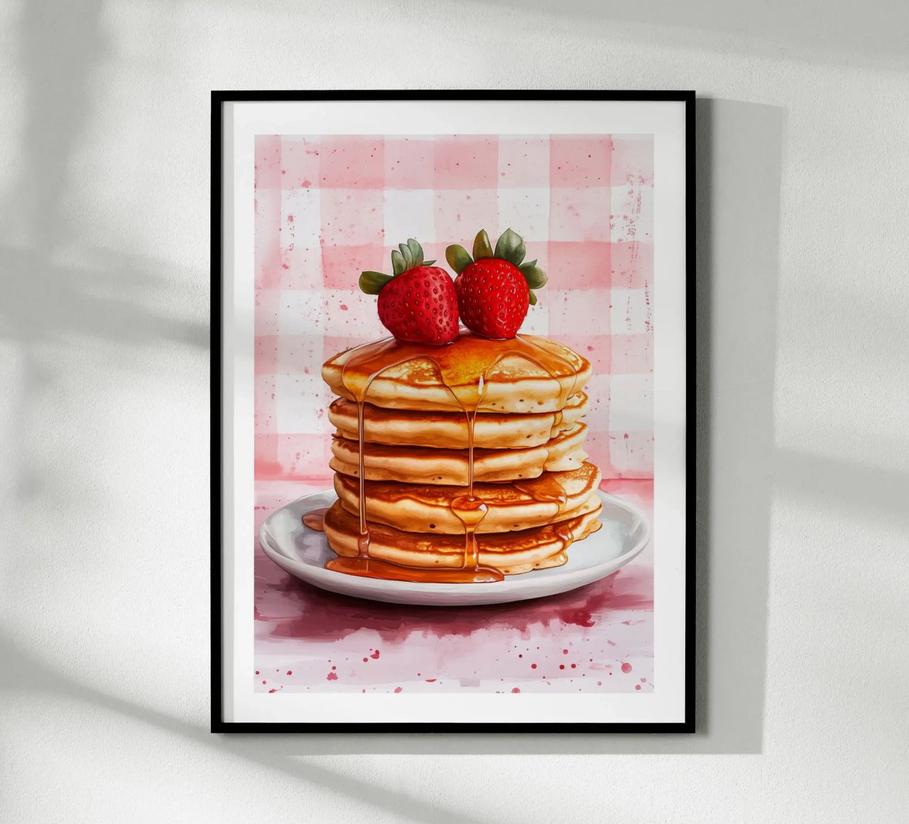 Pancake con sciroppo e fragole fresche poster da Spice & Style