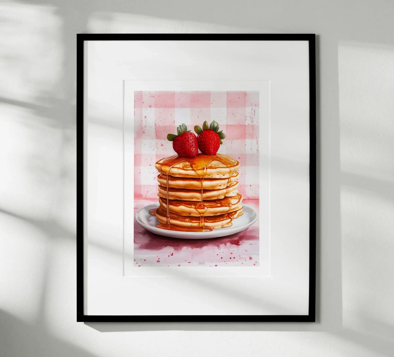 Pancake con sciroppo e fragole fresche poster da Spice & Style