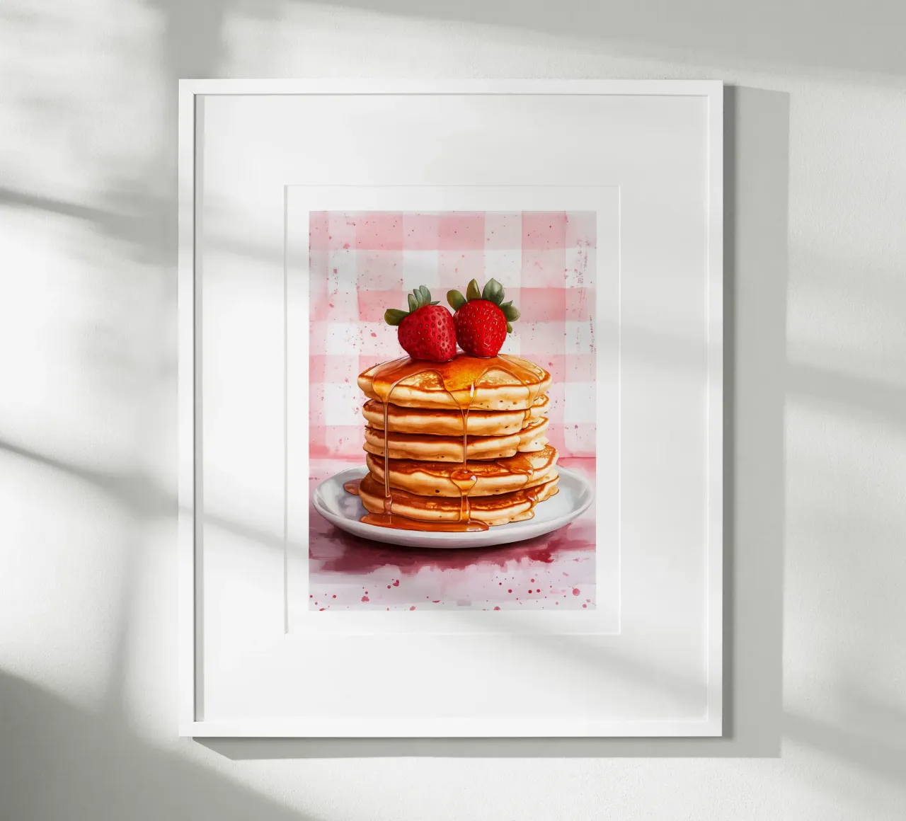 Tortitas con sirope y fresas frescas poster de Spice & Style