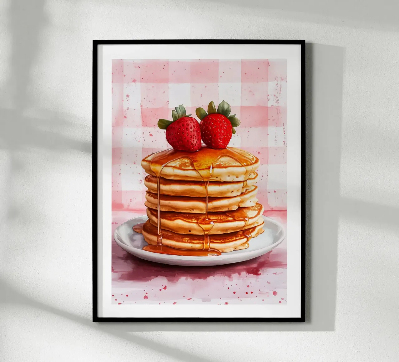 Pancake con sciroppo e fragole fresche carta hahnemühle da Spice & Style