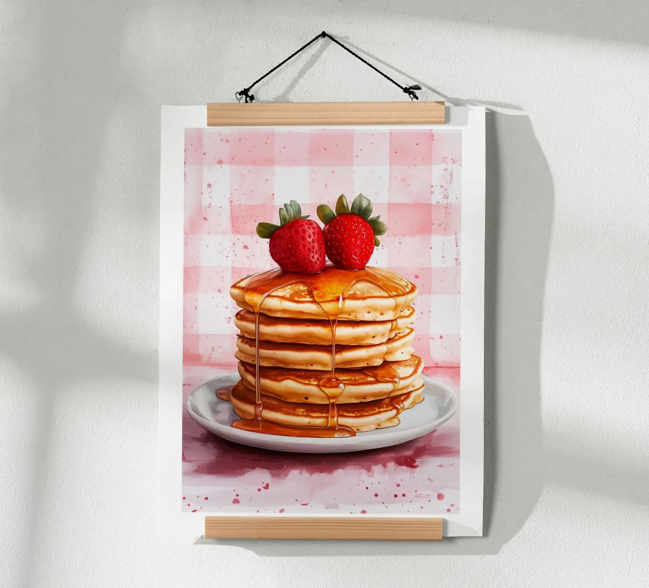 Pancake con sciroppo e fragole fresche poster da Spice & Style