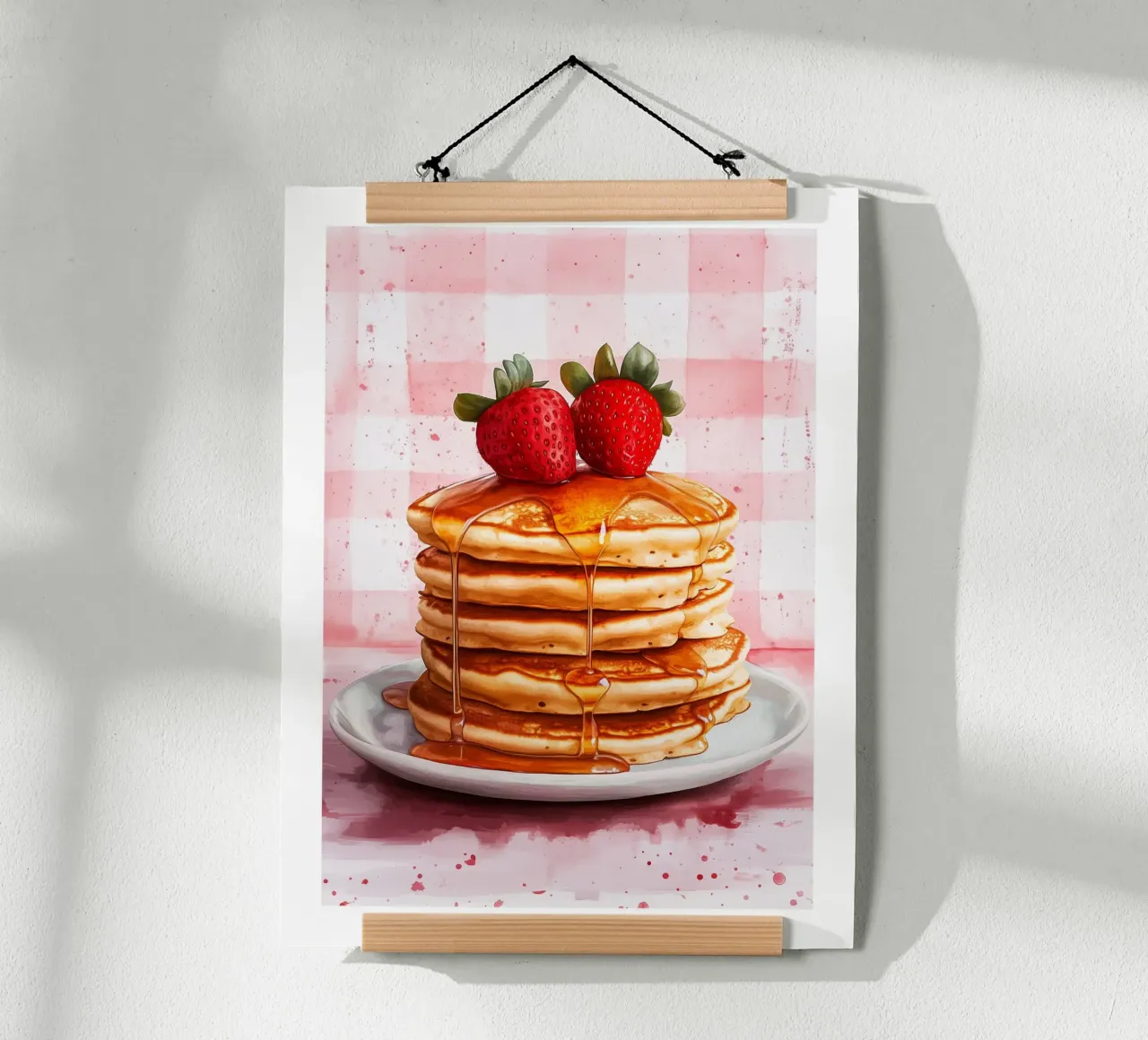 Tortitas con sirope y fresas frescas poster de Spice & Style