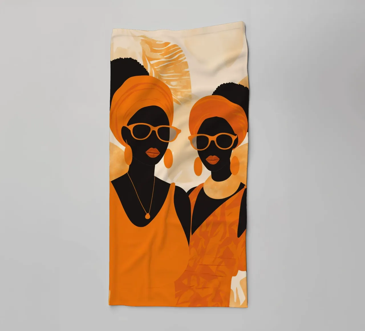 Ragazze di moda africane piccanti in arancione | Afrofuturismus asciugamano da bagno da Autofocus