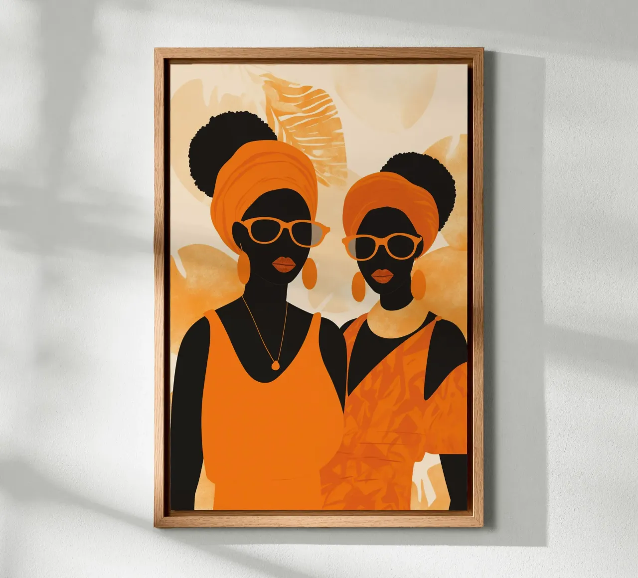 Ragazze di moda africane piccanti in arancione | Afrofuturismus tela con Cornice a cassetta da Autofocus