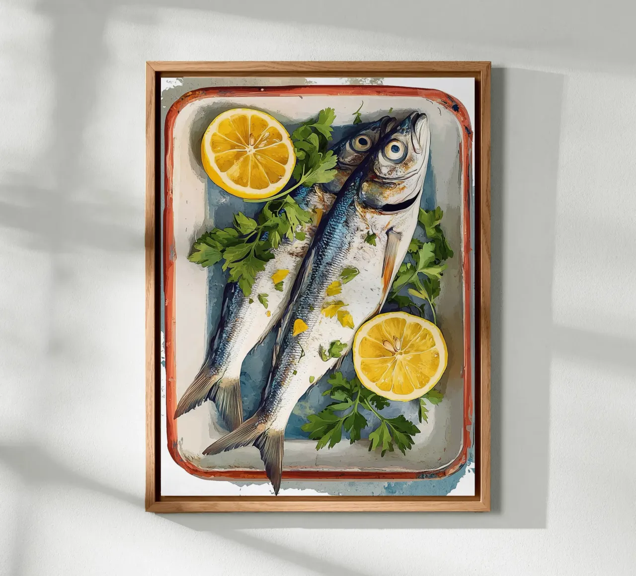 Pesce fresco con limone e prezzemolo alluminio dibond da Spice & Style