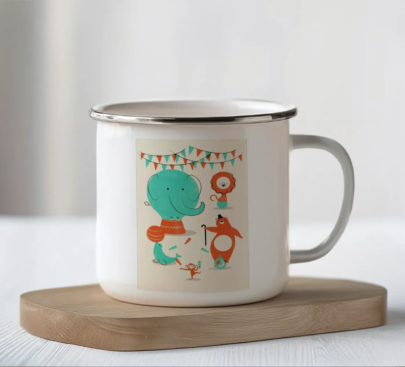 Circus enamel mug by Jay Fleck