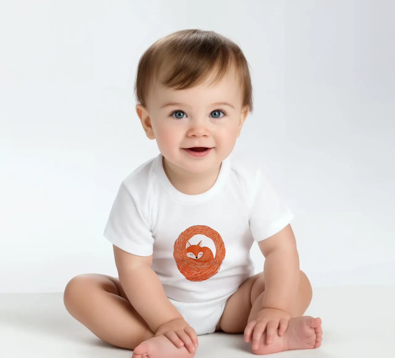 Logo della camicia della volpe in letargo body neonato maniche corte da Autofocus