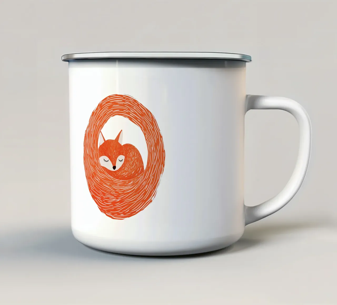 Logo della camicia della volpe in letargo tazza in smalto da Autofocus