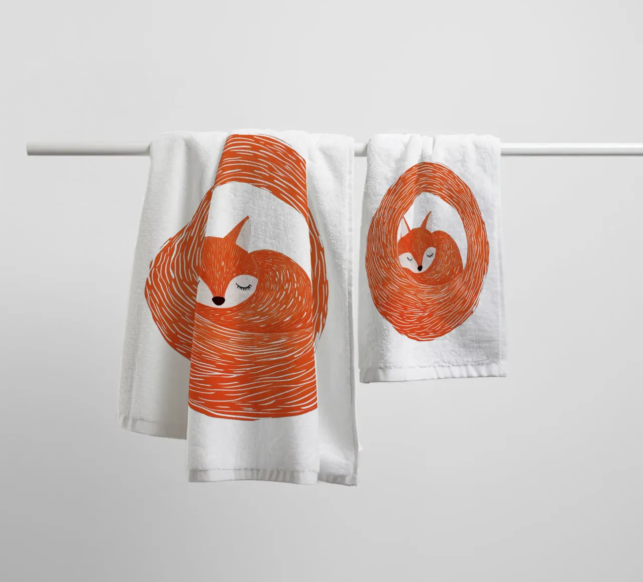 Logotipo de la camiseta del zorro hibernando toalla de baño de Autofocus