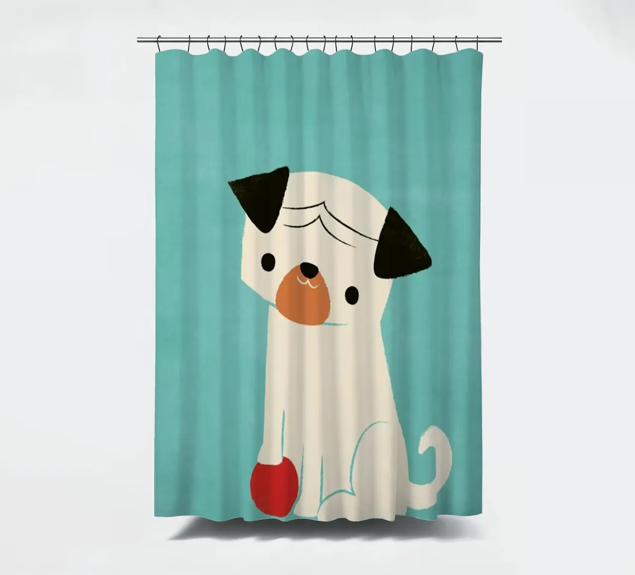 My Red Ball shower curtain by Jay Fleck