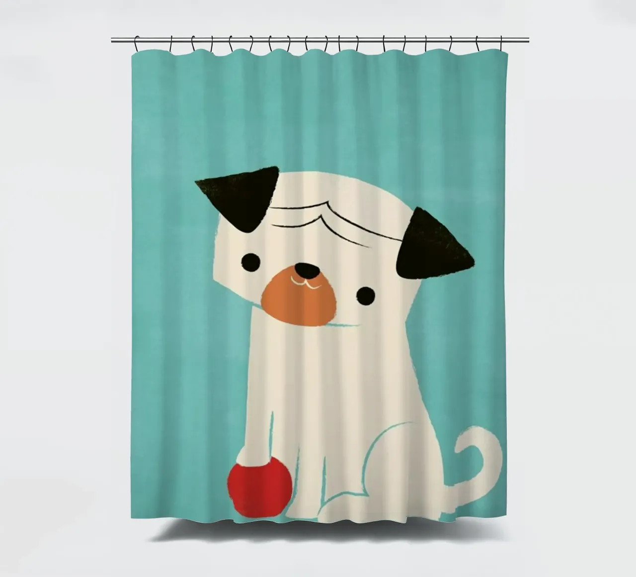 My Red Ball shower curtain by Jay Fleck