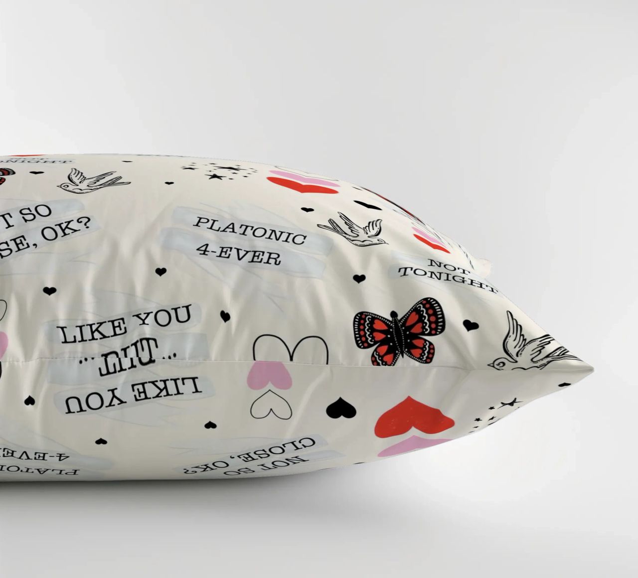 Mixed Signals - Quirky Valentine's Day Pattern decorative cushion by susanacosta