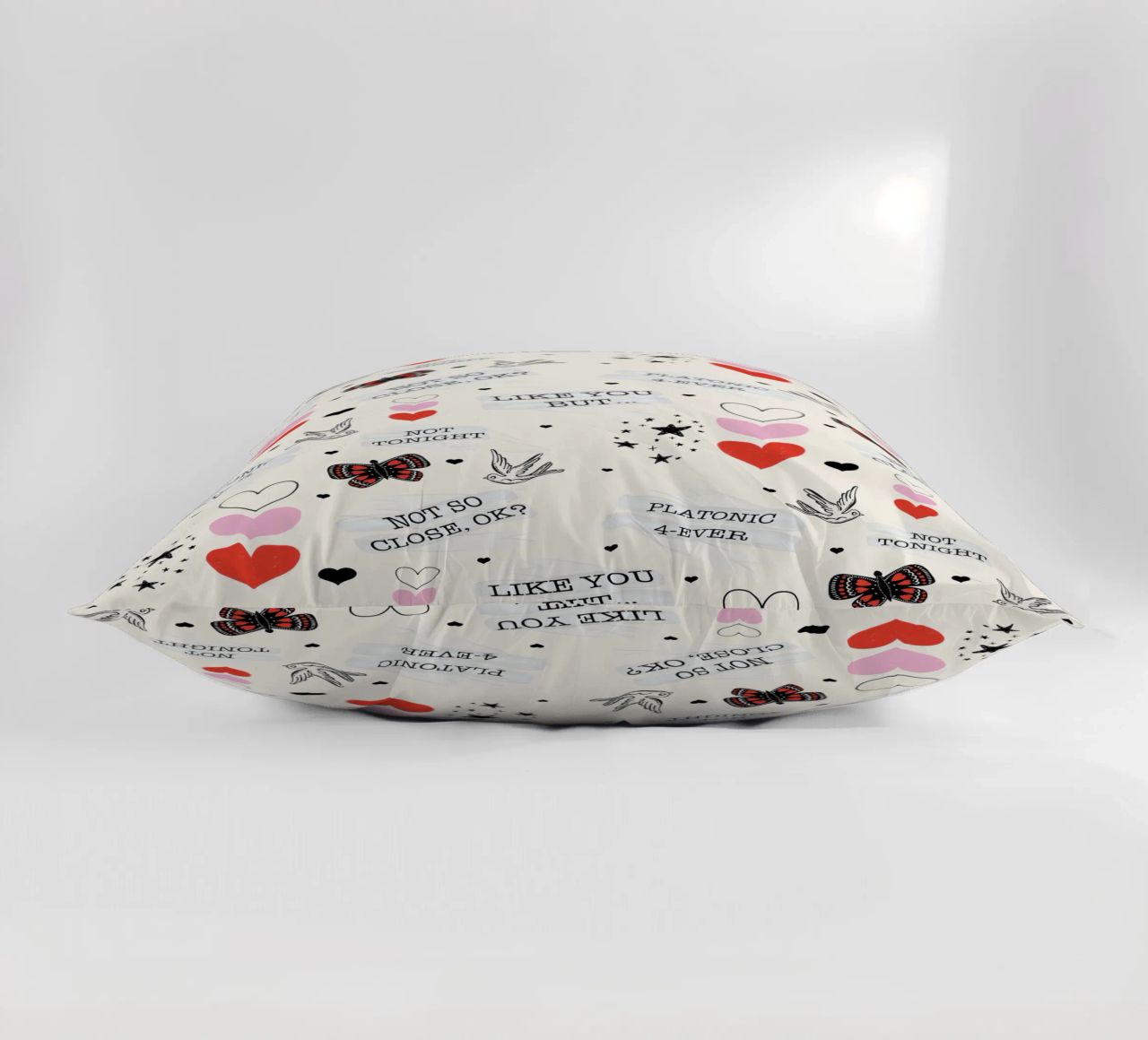 Mixed Signals - Quirky Valentine's Day Pattern decorative cushion by susanacosta