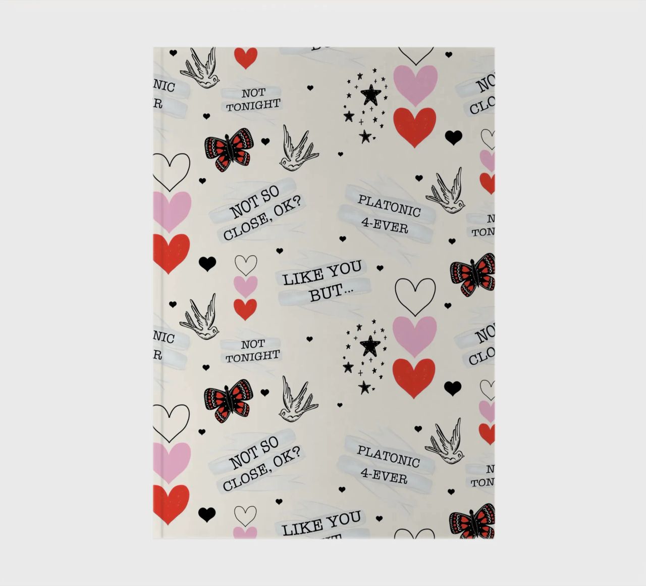 Mixed Signals - Quirky Valentine's Day Pattern notebook by susanacosta