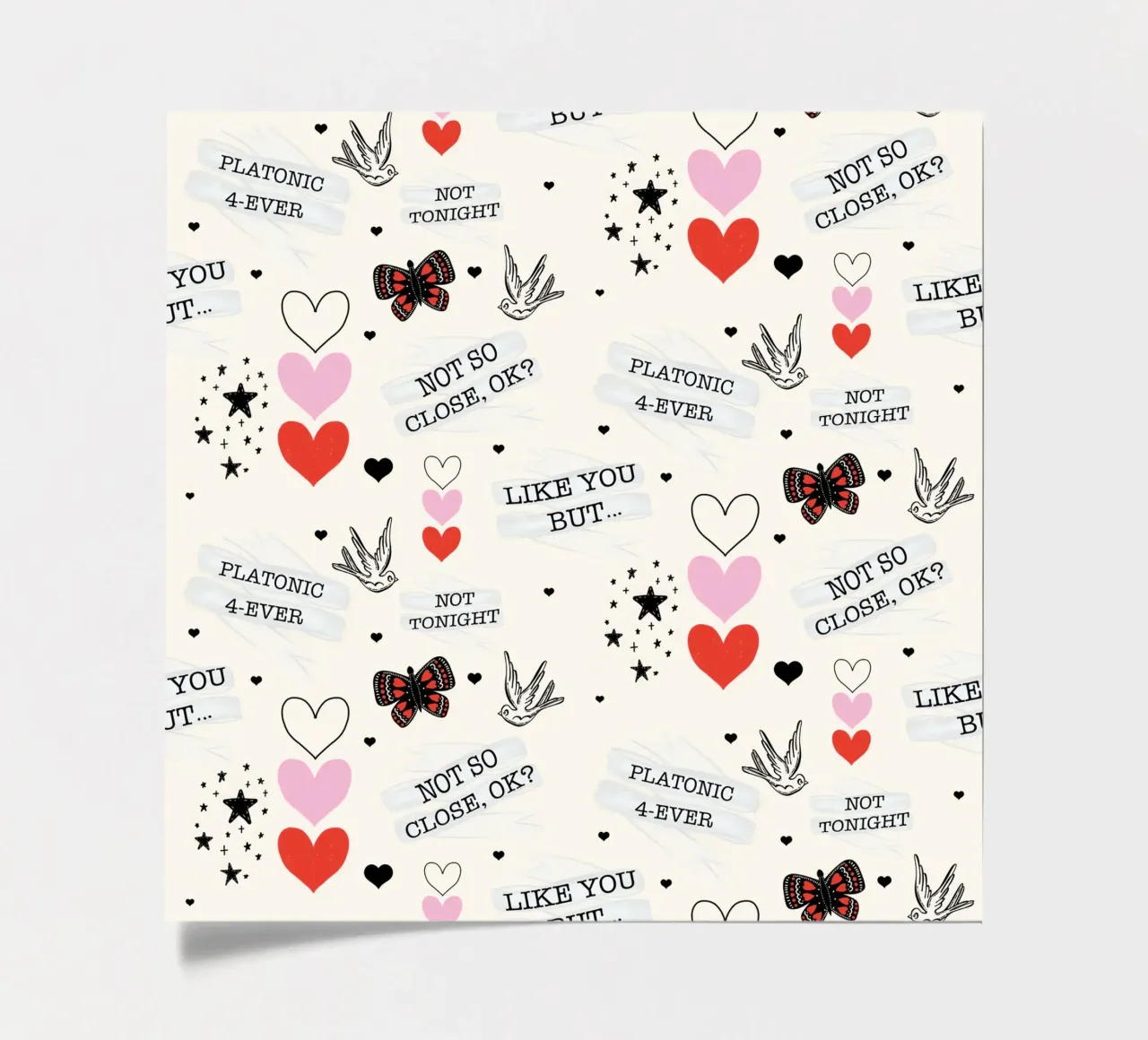 Mixed Signals - Quirky Valentine's Day Pattern sticker sheet by susanacosta