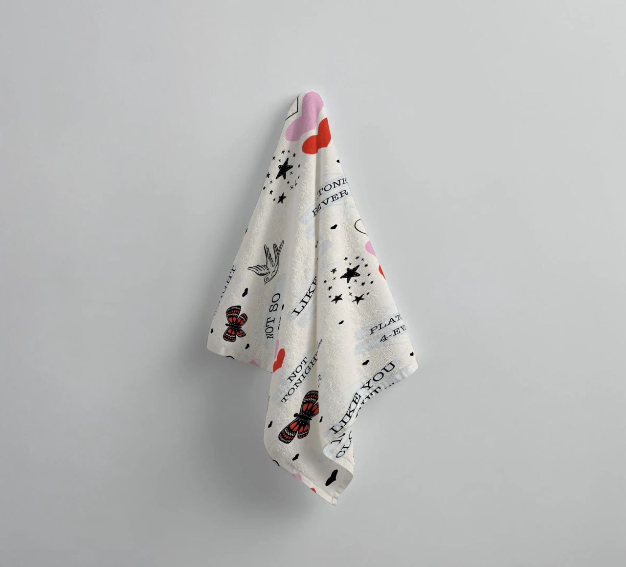 Mixed Signals - Quirky Valentine's Day Pattern towel by susanacosta