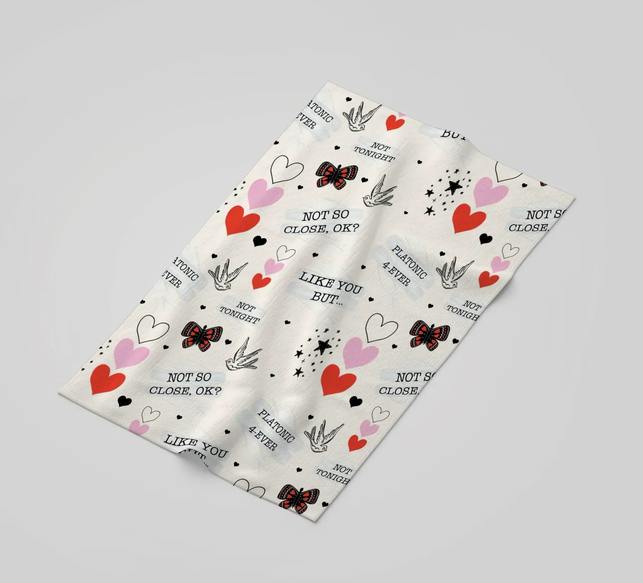 Mixed Signals - Quirky Valentine's Day Pattern beach towel by susanacosta