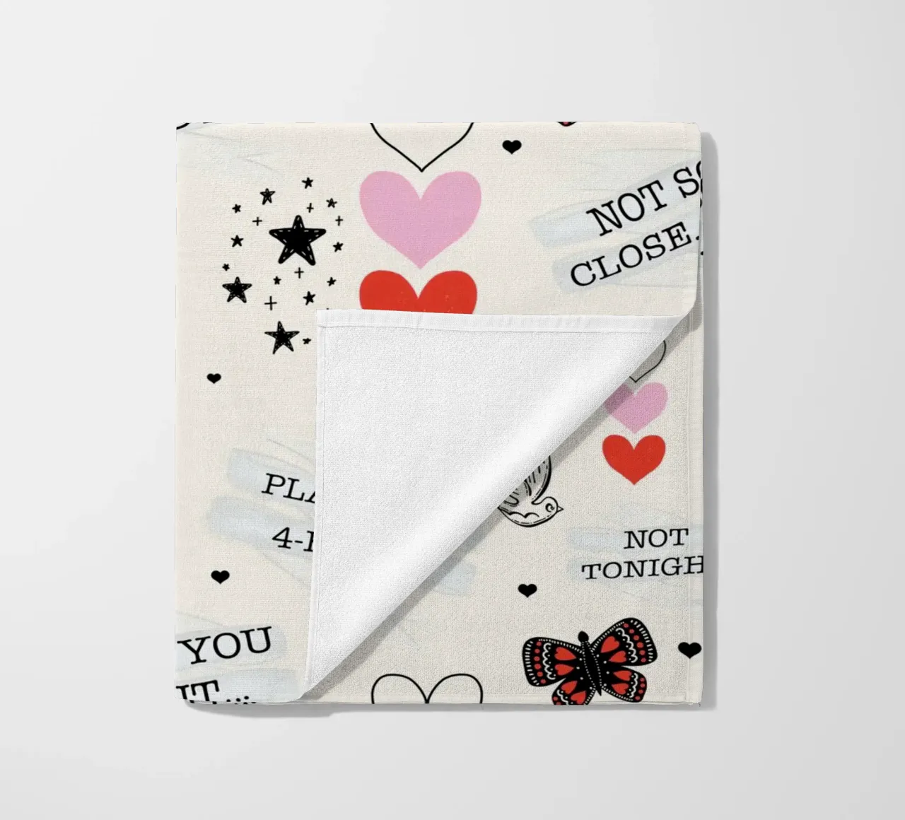 Mixed Signals - Quirky Valentine's Day Pattern beach towel by susanacosta