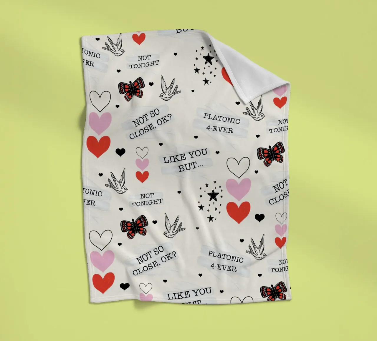 Mixed Signals - Quirky Valentine's Day Pattern fleece blanket by susanacosta